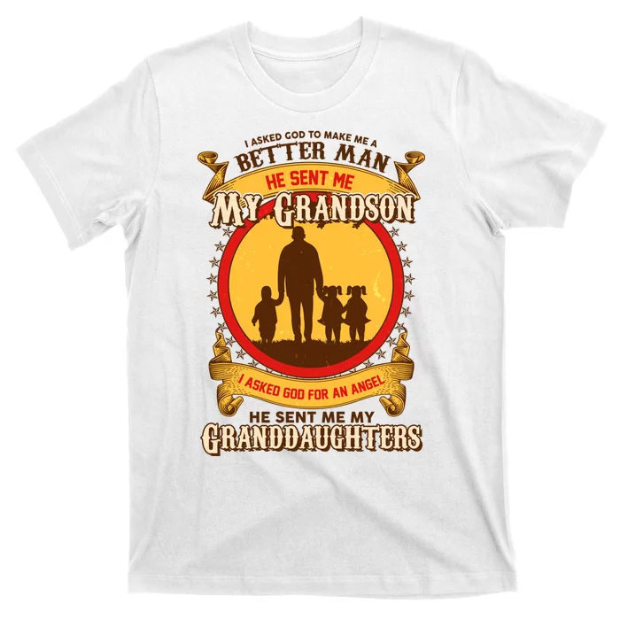 God Sent Me My Grandson And Granddaughters T-Shirt