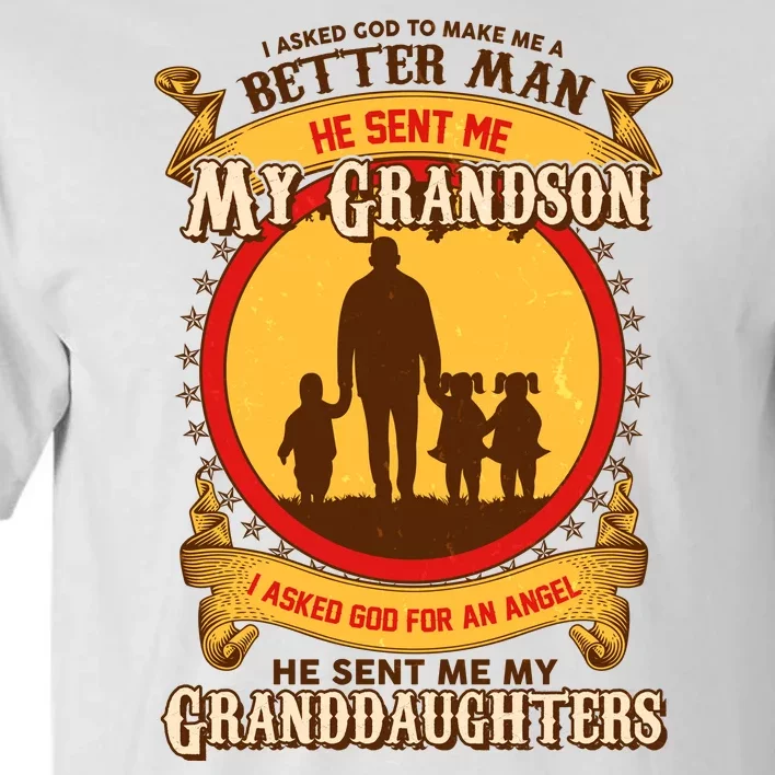 God Sent Me My Grandson And Granddaughters Tall T-Shirt