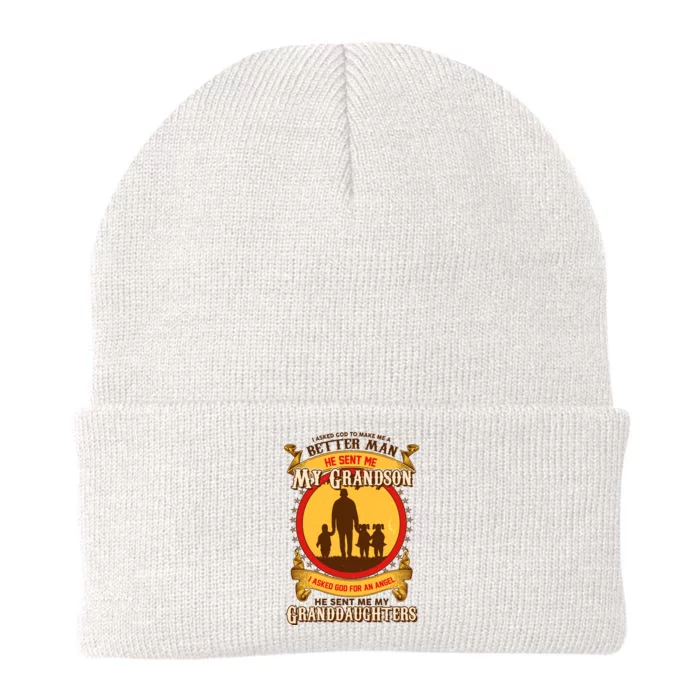 God Sent Me My Grandson And Granddaughters Knit Cap Winter Beanie