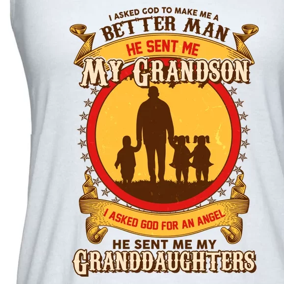 God Sent Me My Grandson And Granddaughters Ladies Essential Flowy Tank