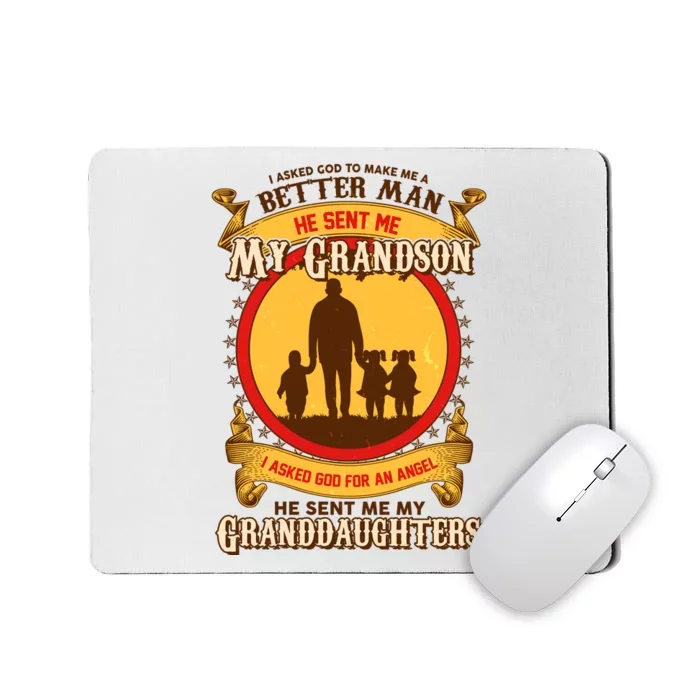 God Sent Me My Grandson And Granddaughters Mousepad