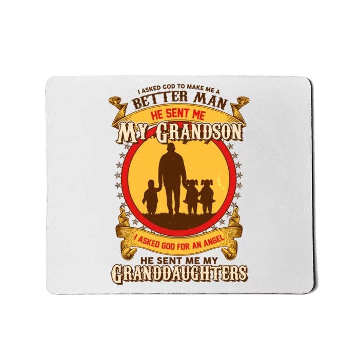 God Sent Me My Grandson And Granddaughters Mousepad