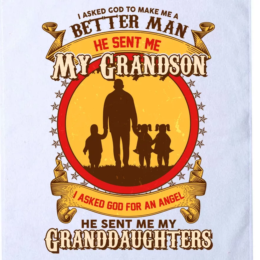 God Sent Me My Grandson And Granddaughters Platinum Collection Golf Towel