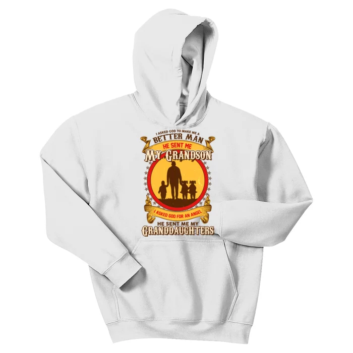 God Sent Me My Grandson And Granddaughters Kids Hoodie