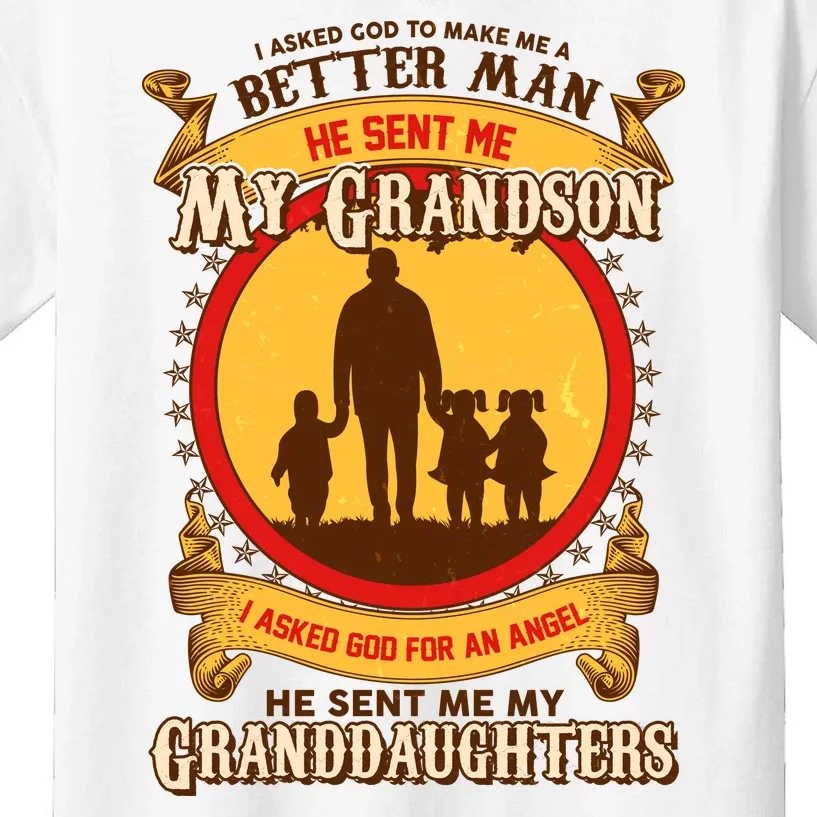 God Sent Me My Grandson And Granddaughters Kids T-Shirt