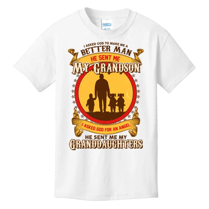 God Sent Me My Grandson And Granddaughters Kids T-Shirt