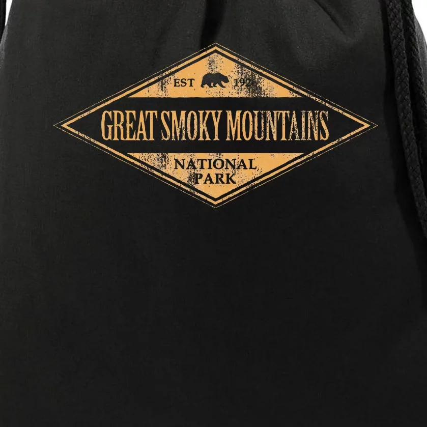 Great Smoky Mountains National Park Retro Drawstring Bag