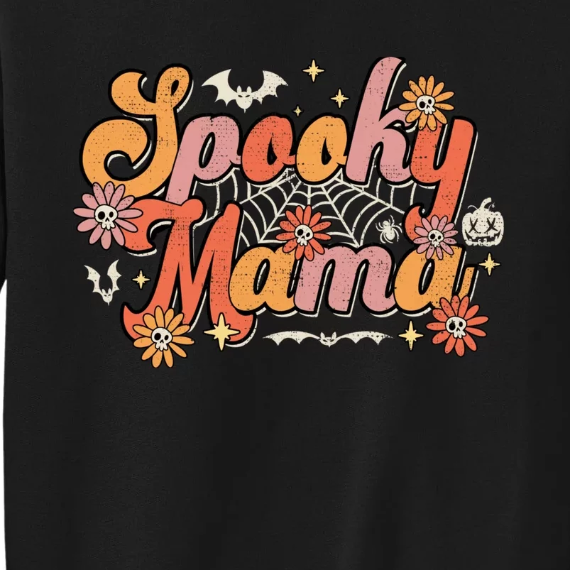 Groovy Spooky Mama Retro Halloween Ghost Witchy Spooky Mom Tall Sweatshirt