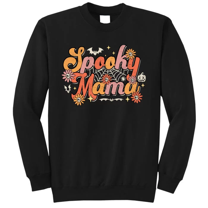 Groovy Spooky Mama Retro Halloween Ghost Witchy Spooky Mom Tall Sweatshirt