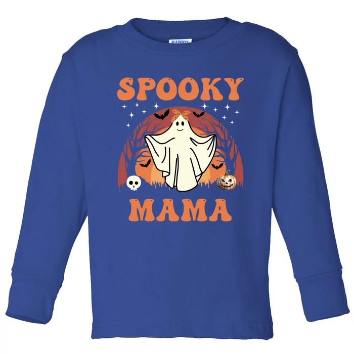 Groovy Spooky Mama Halloween Cool Gift Toddler Long Sleeve Shirt