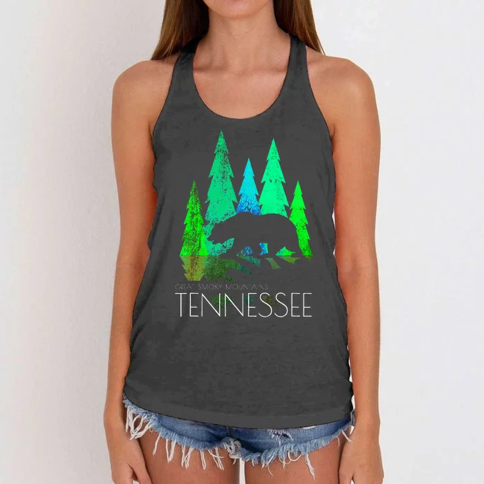 Great Smoky Mountains Tennessee Black Bear Tennessee Women's Knotted Racerback Tank