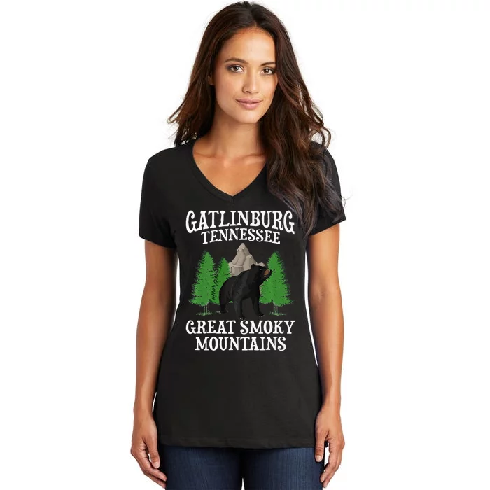 Great Smoky Mountains National Park Gatlinburg Tennessee USA Women's V-Neck T-Shirt