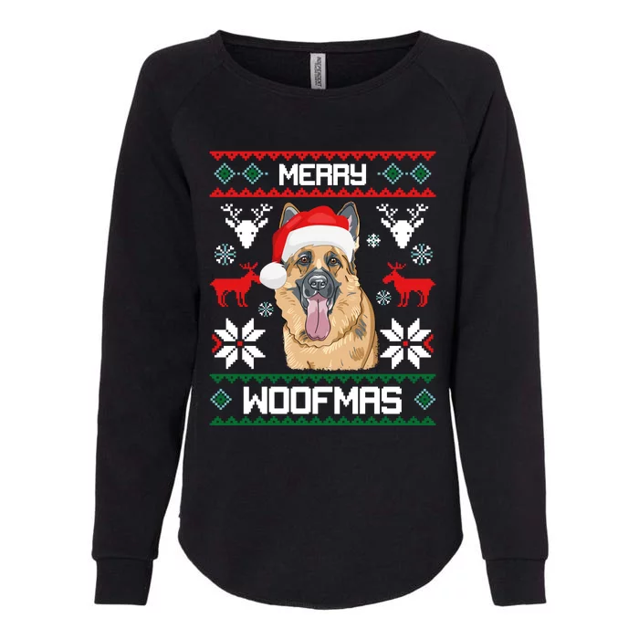 Ger Shepherd Merry Woofmas Gift Christmas Dog Gift Womens California Wash Sweatshirt