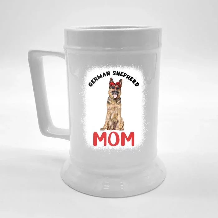 Ger Shepherd Mom Mama Dog Lover Owner Bleached Gsd Cool Gift Front & Back Beer Stein