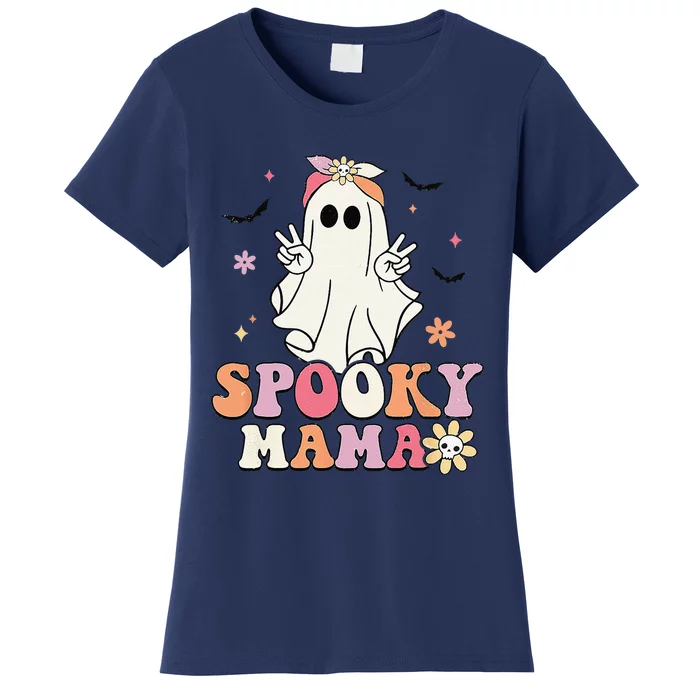 Groovy Spooky Mama Birthday Family Matching Halloween Women's T-Shirt