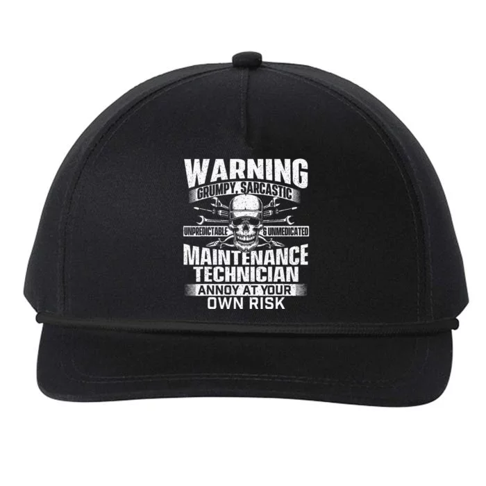 Grumpy Sarcastic Maintenance Technician Repairman Handyman Snapback Five-Panel Rope Hat