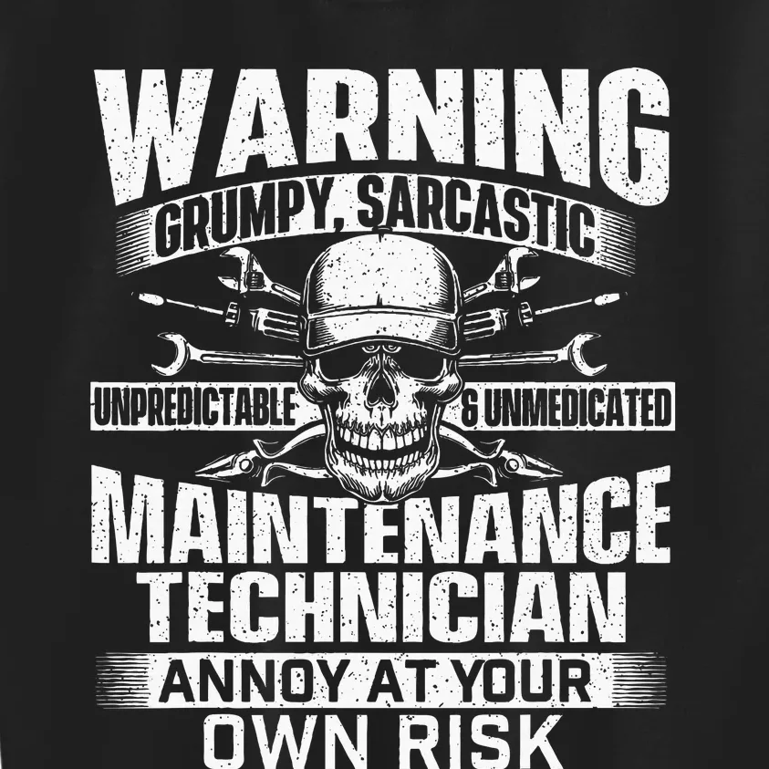 Grumpy Sarcastic Maintenance Technician Repairman Handyman Kids Sweatshirt