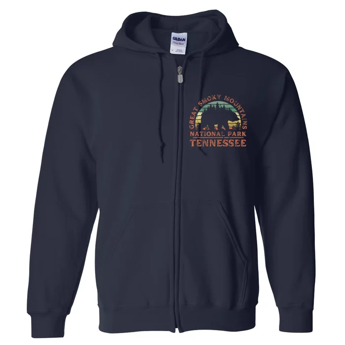 Great Smoky Mountains National Park Tennessee Bear Hiking Full Zip Hoodie