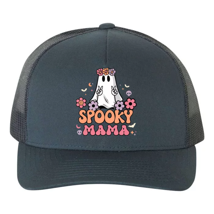 Groovy Spooky Mama Floral Ghost Halloween Spooky Mom Wo Yupoong Adult 5-Panel Trucker Hat