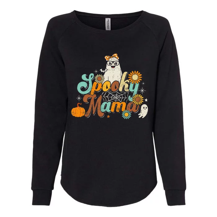 Groovy Spooky Mama Ghost Boo Halloween Costume Retro Hippie Womens California Wash Sweatshirt