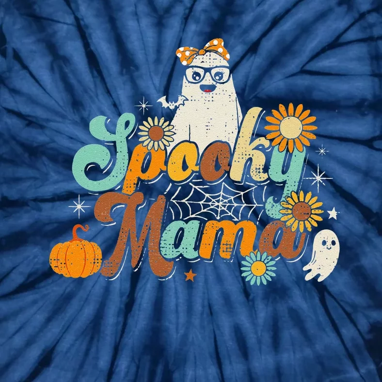 Groovy Spooky Mama Ghost Boo Halloween Costume Retro Hippie Tie-Dye T-Shirt