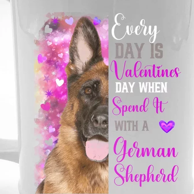 Ger Shepherd Mom Funny Valentines Day Dog Lovers Gift Front & Back Beer Stein