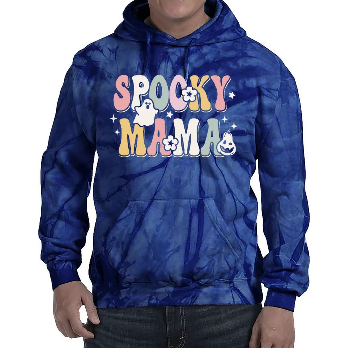 Groovy Spooky Mama Halloween Witchy Mama Witch Mom Spooky Tie Dye Hoodie