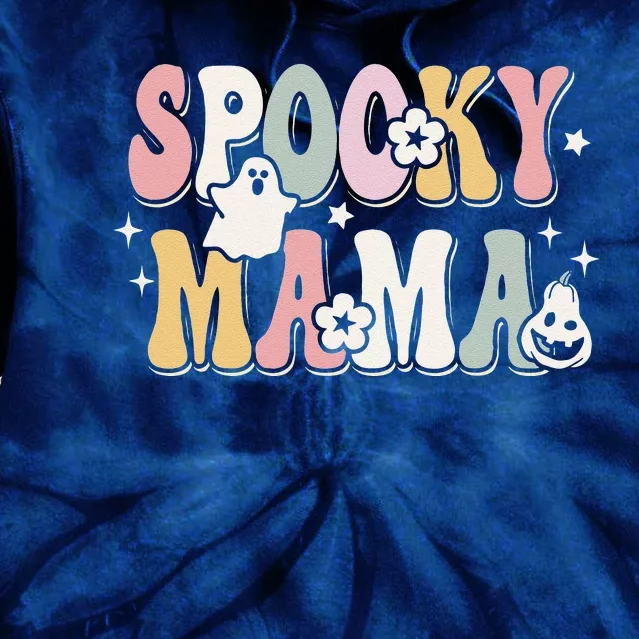 Groovy Spooky Mama Halloween Witchy Mama Witch Mom Spooky Tie Dye Hoodie