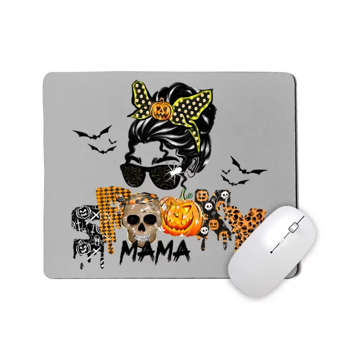 Groovy Spooky Mama Messy Bun Witch Mom Gift Mousepad