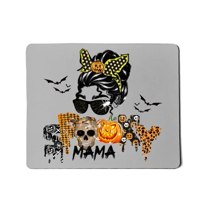 Groovy Spooky Mama Messy Bun Witch Mom Gift Mousepad