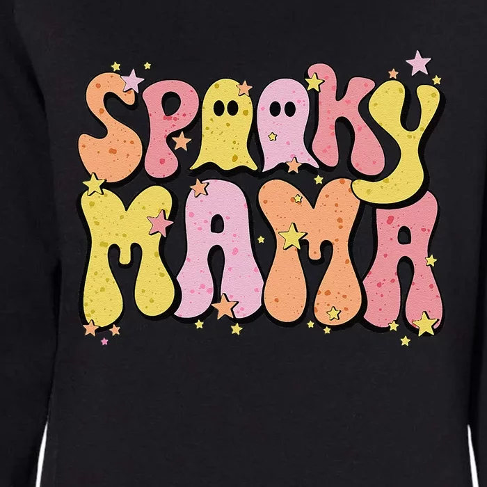 Groovy Spooky Mama Retro Halloween Ghost Witchy Spooky Mom Cute Womens California Wash Sweatshirt