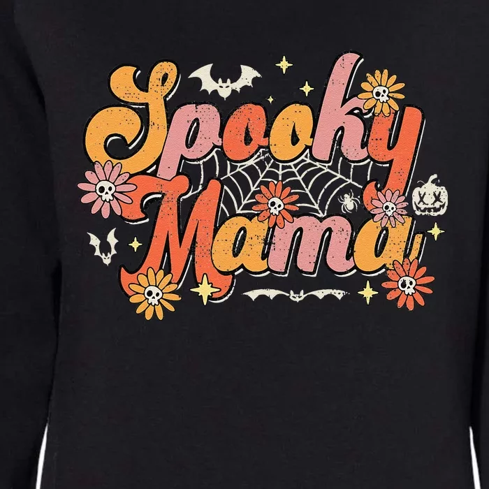 Groovy Spooky Mama Retro Halloween Ghost Witchy Spooky Mom Gift Womens California Wash Sweatshirt