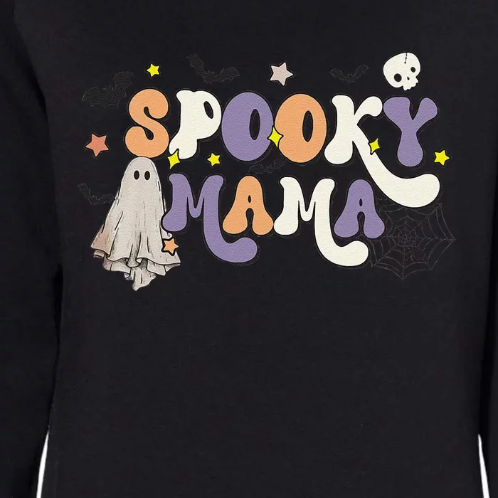 Groovy Spooky Mama Retro Halloween Ghost Witchy Spooky Mom Love Womens California Wash Sweatshirt