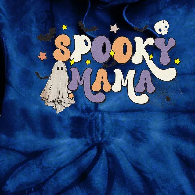 Groovy Spooky Mama Retro Halloween Ghost Witchy Spooky Mom Love Tie Dye Hoodie