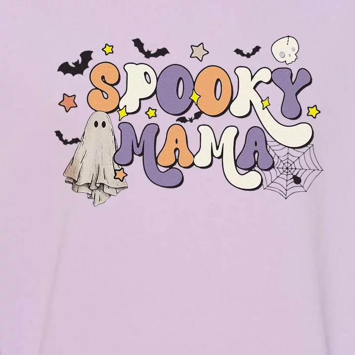 Groovy Spooky Mama Retro Halloween Ghost Witchy Spooky Mom Love Garment-Dyed Sweatshirt