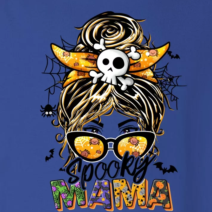 Groovy Spooky Mama Messy Bun Witch Mom Halloween Funny Gift Toddler Long Sleeve Shirt