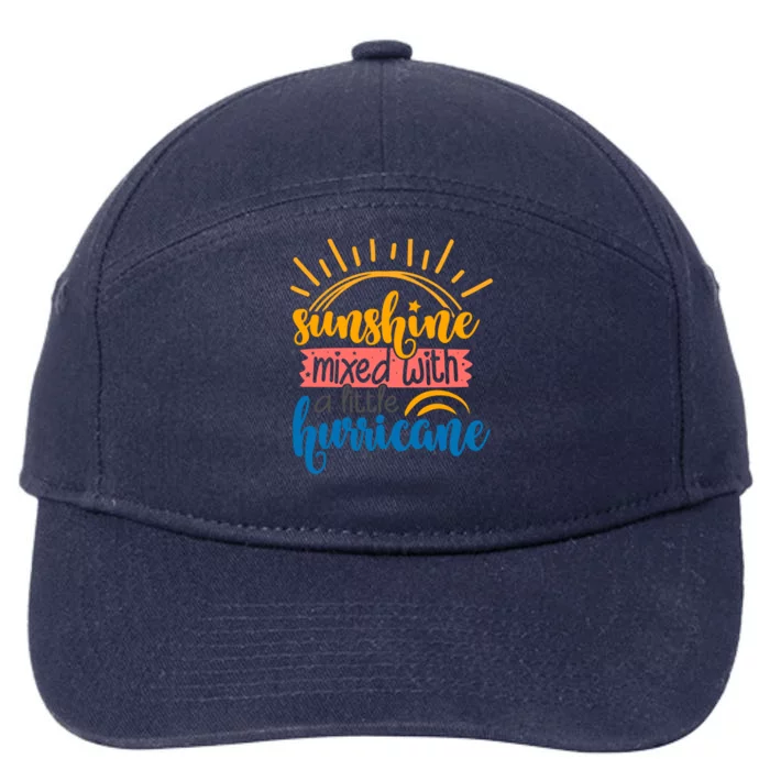 Girls Sunshine Mixed With Little Hurricane Gift 7-Panel Snapback Hat