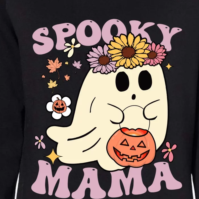 Groovy Spooky Mama Vibes Halloween Hippi Ghost Spooky Season Gift Womens California Wash Sweatshirt