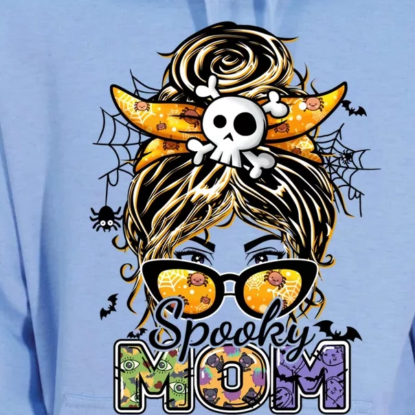 Groovy Spooky Mom Messy Bun Witch Mom Halloween Cool Gift Unisex Surf Hoodie