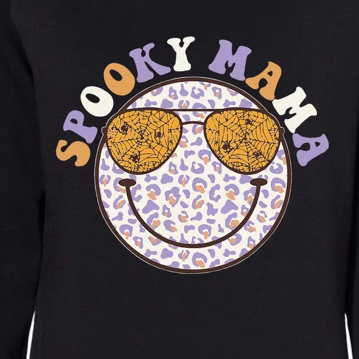 Groovy Spooky Mama Retro Smile Face Halloween Costume Womens California Wash Sweatshirt