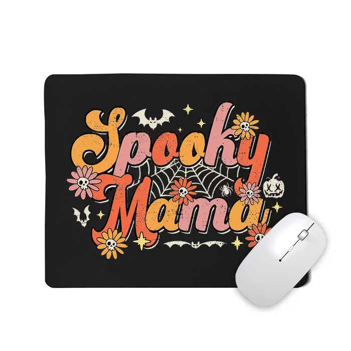 Groovy Spooky Mama Retro Halloween Ghost Witchy Spooky Mom Mousepad