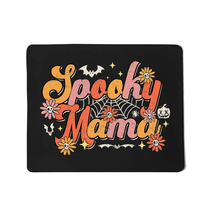 Groovy Spooky Mama Retro Halloween Ghost Witchy Spooky Mom Mousepad