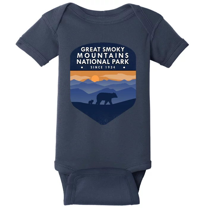 Great Smoky Mountains National Park TN Bear Baby Bodysuit