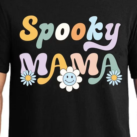 Groovy Spooky Mama Retro Halloween Ghost Witchy Spooky Mom Pajama Set