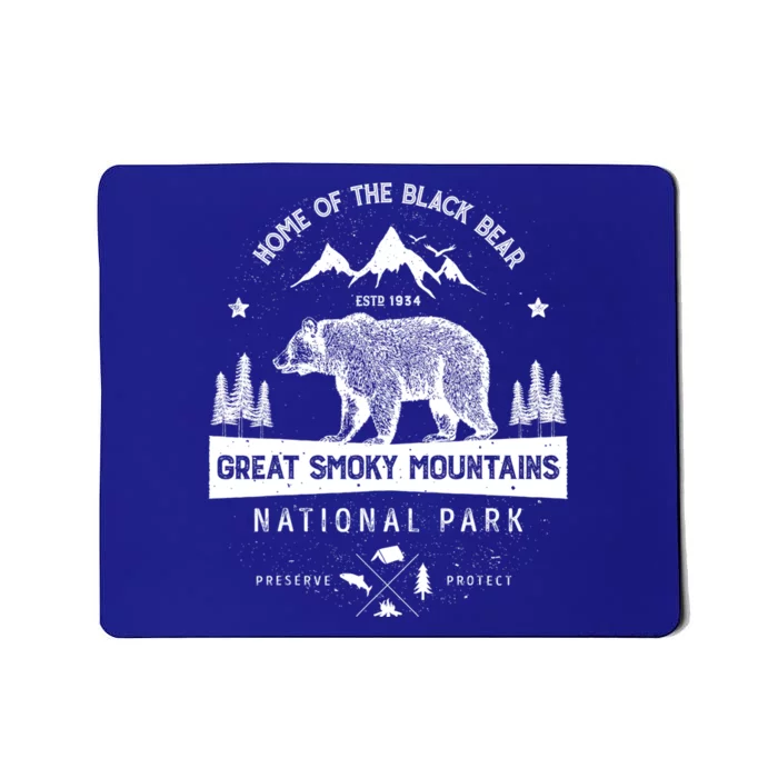 Great Smoky Mountains National Park Gift Bear Vintage Gift Mousepad