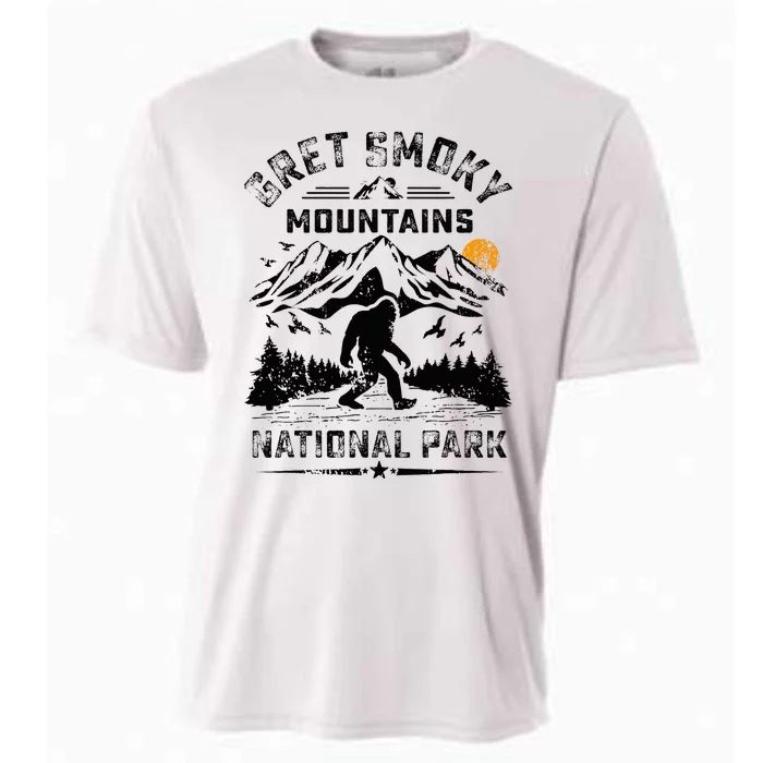 Great Smoky Mountains National Park Sunset Bigfoot Sasquatch Cooling Performance Crew T-Shirt