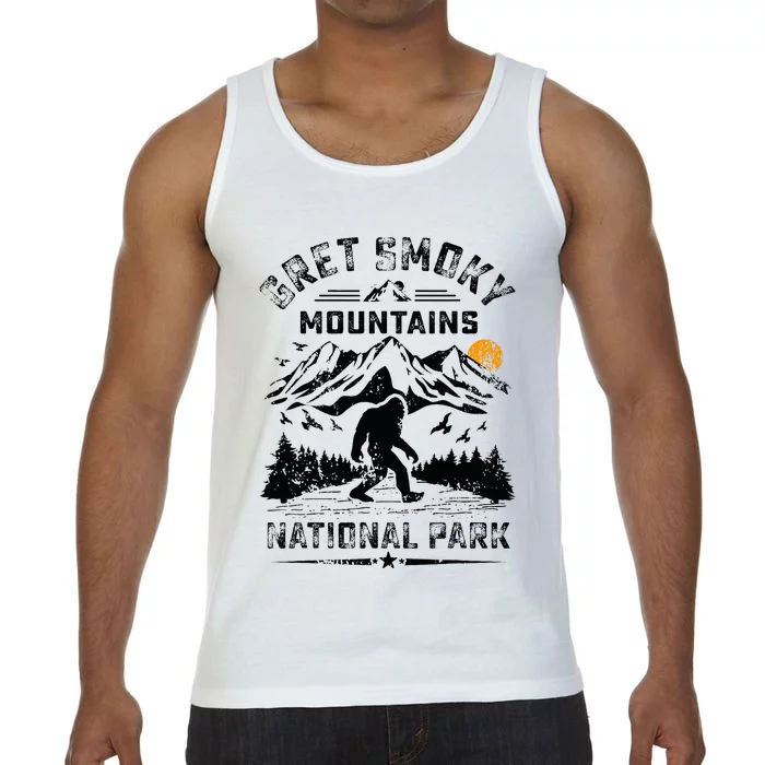 Great Smoky Mountains National Park Sunset Bigfoot Sasquatch Comfort Colors® Tank Top