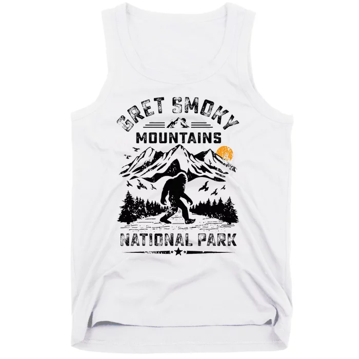 Great Smoky Mountains National Park Sunset Bigfoot Sasquatch Tank Top