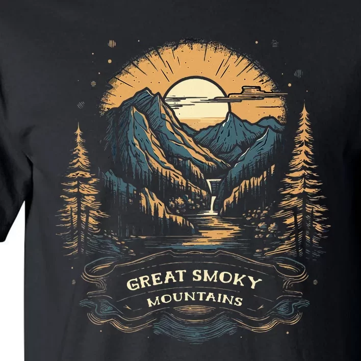 Great Smoky Mountains Retro Usa National Park Tall T-Shirt