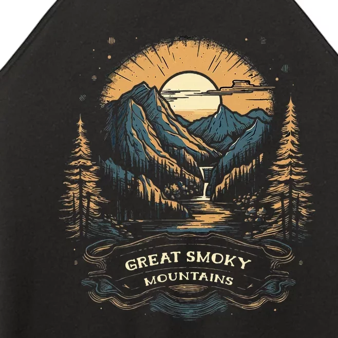 Great Smoky Mountains Retro Usa National Park Women’s Perfect Tri Rocker Tank